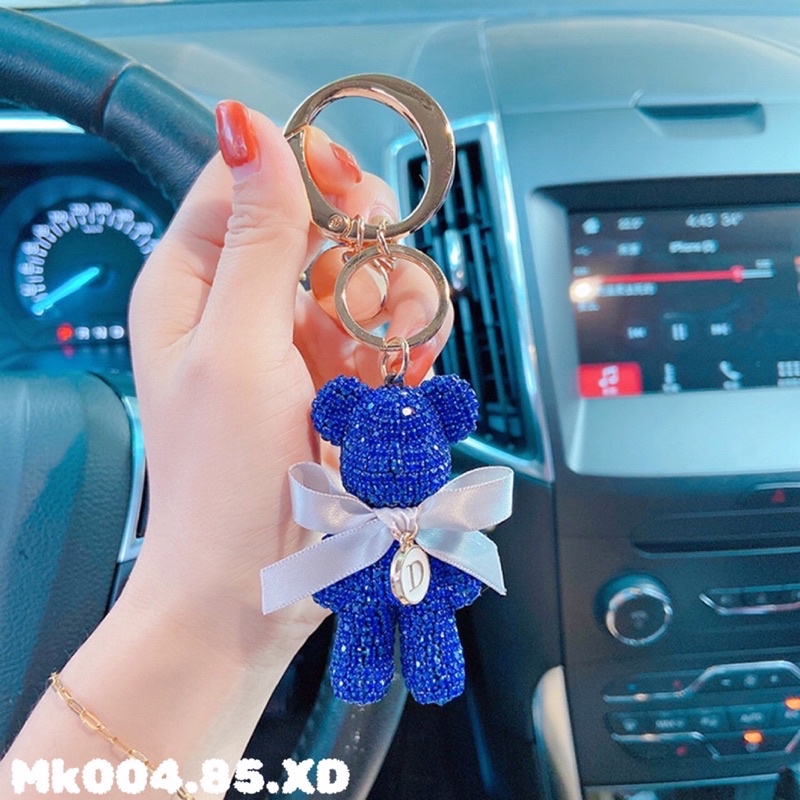 Móc khoá gấu nhiều màu phong cách sang trọng