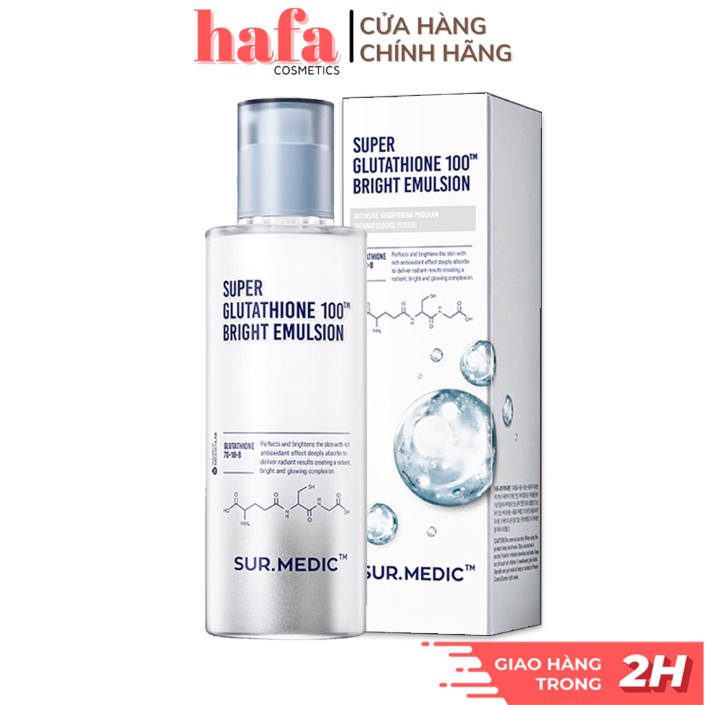 Sữa Dưỡng Trắng Da Sur.Medic+ Super Glutathione 100 Bright Emulsion 120ml