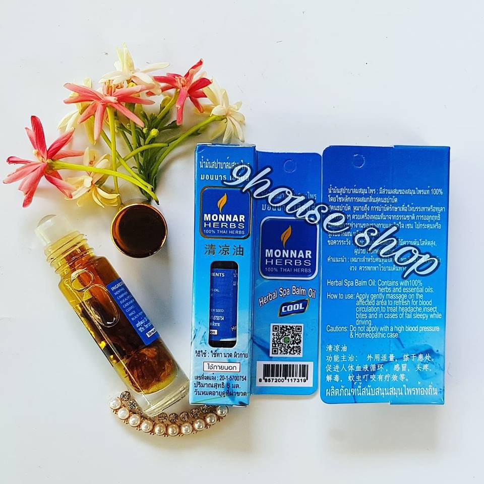 01 Chai Dầu Lạnh Thảo Dược Monnar Herbs Thái Lan 8ml (Cool Balm cũ)