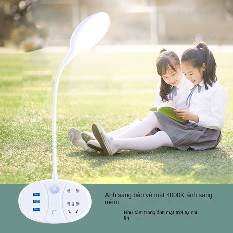❀✉Đèn bàn LED sáng tạo đọc sách đa chức năng bảo vệ mắt Bộ chuyển đổi USB đèn bàn phòng ngủ cạnh giường cho bé bú đèn ng