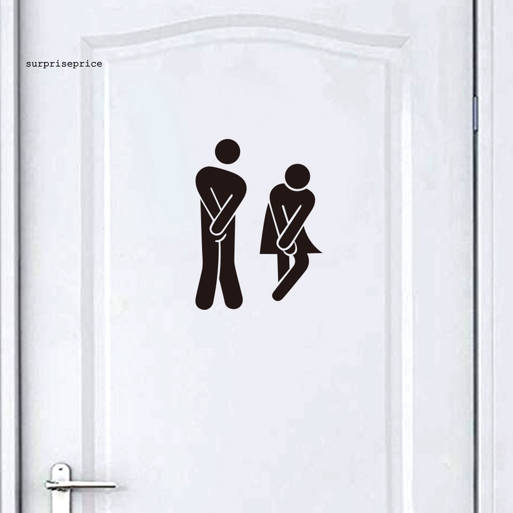 Miếng dán hình kí hiệu nam và nữ trang trí cửa toilet tiện dụng