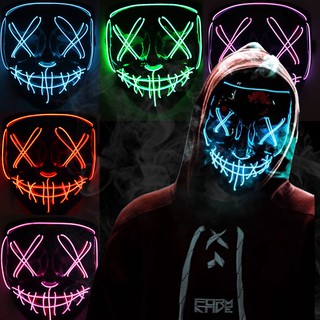 Mặt nạ LED hóa trang halloween màu neon kiểu dáng rùng rợn