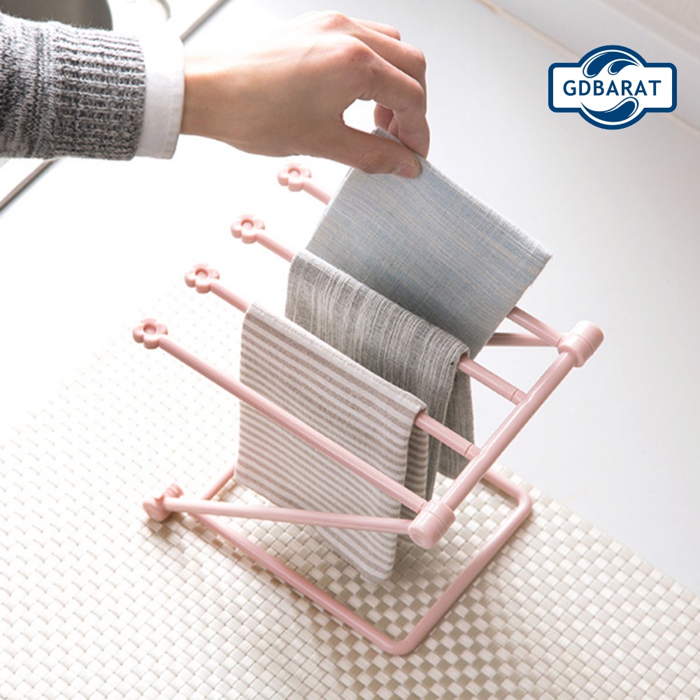Giá Đỡ Treo Khăn Bằng Nhựa Có Thể Gấp Gọn Tiện Dụng Cho Nhà Bếp