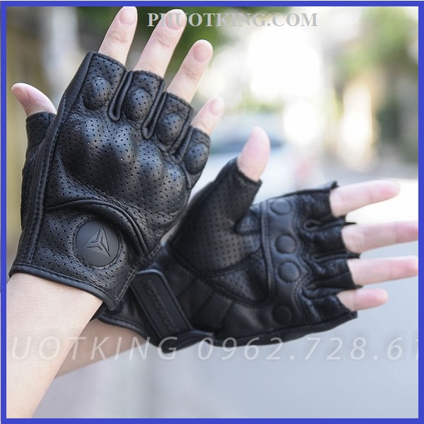 [CHÍNH HÃNG] Găng Tay Da MOTOWOLF cụt ngón - Găng tay da thật cụt ngón Motowolf