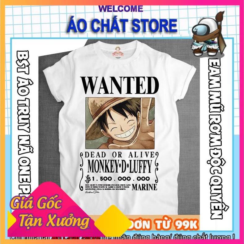 (SALE) (HOT) BST ÁO THUN ONE PIECE TRUY NÃ BĂNG MŨ RƠM SIÊU ĐỘC | ÁO LUFFY ONE PIECE WANTED TSHIRT OP18 giá rẻ
