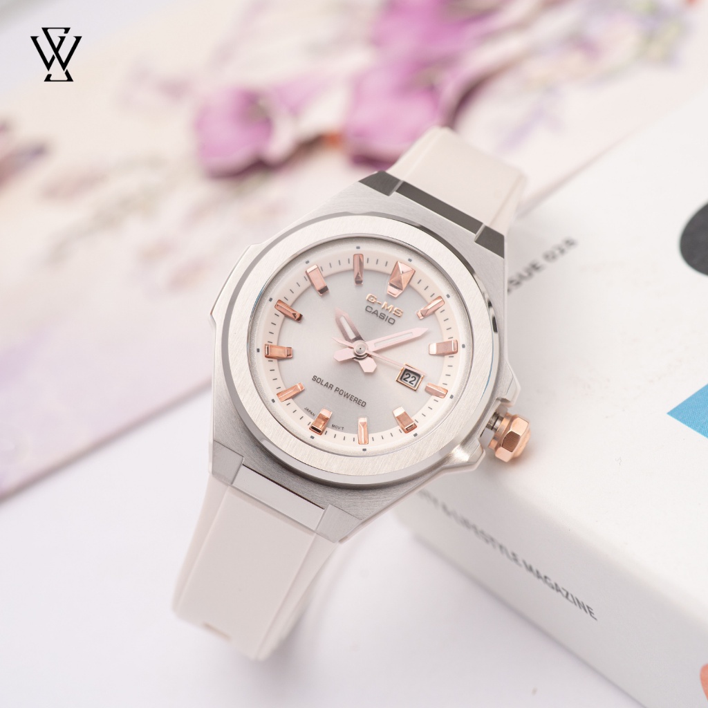Đồng Hồ Năng Lượng Mặt Trời Nữ Casio Baby-G WATCHSTORE MSG-S500-7ADR Thiết Kế Kính Khoáng 39mm, Dây Nhựa Và Vỏ Thép