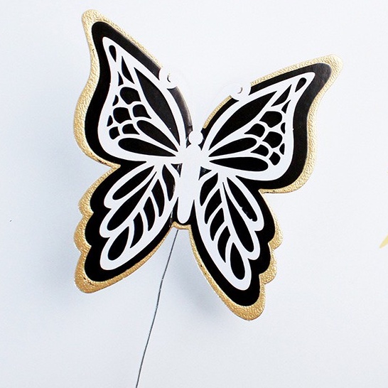 set 5 cây cắm bướm trắng đen-Q6043