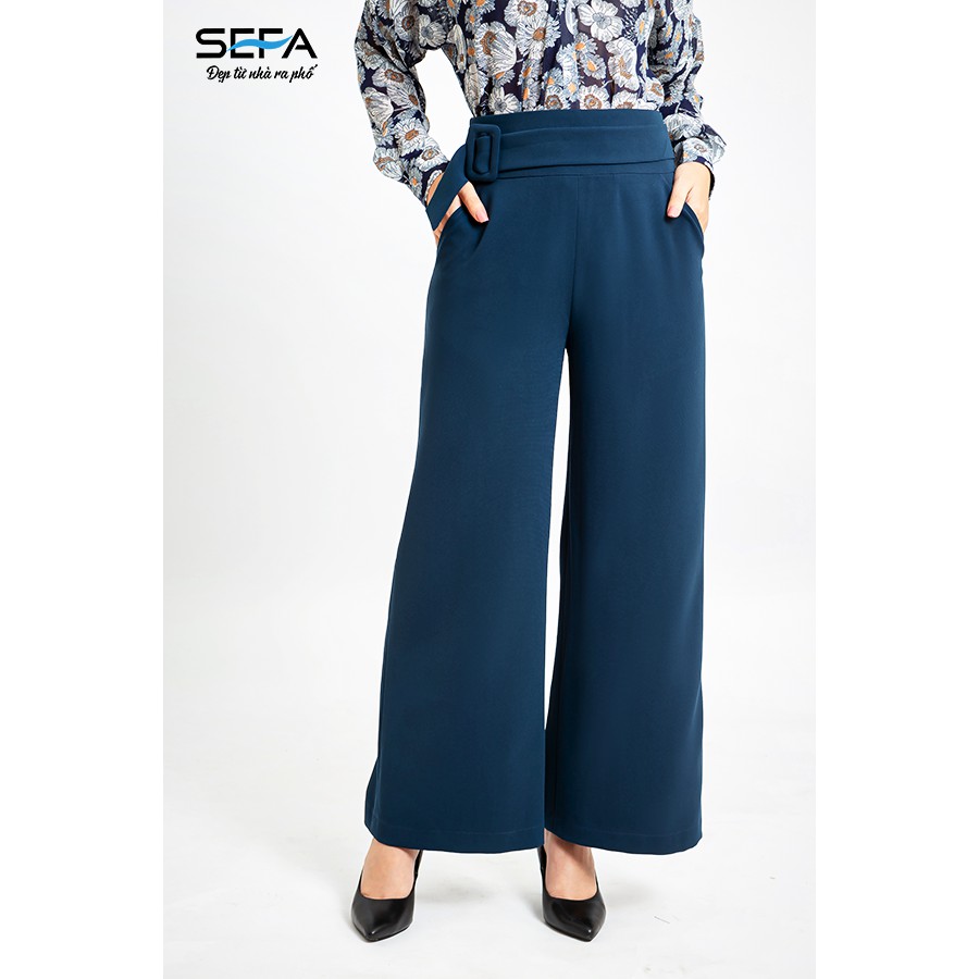 Quần ống rộng SEFA thắt đai cách điệu thanh lịch SFT2002