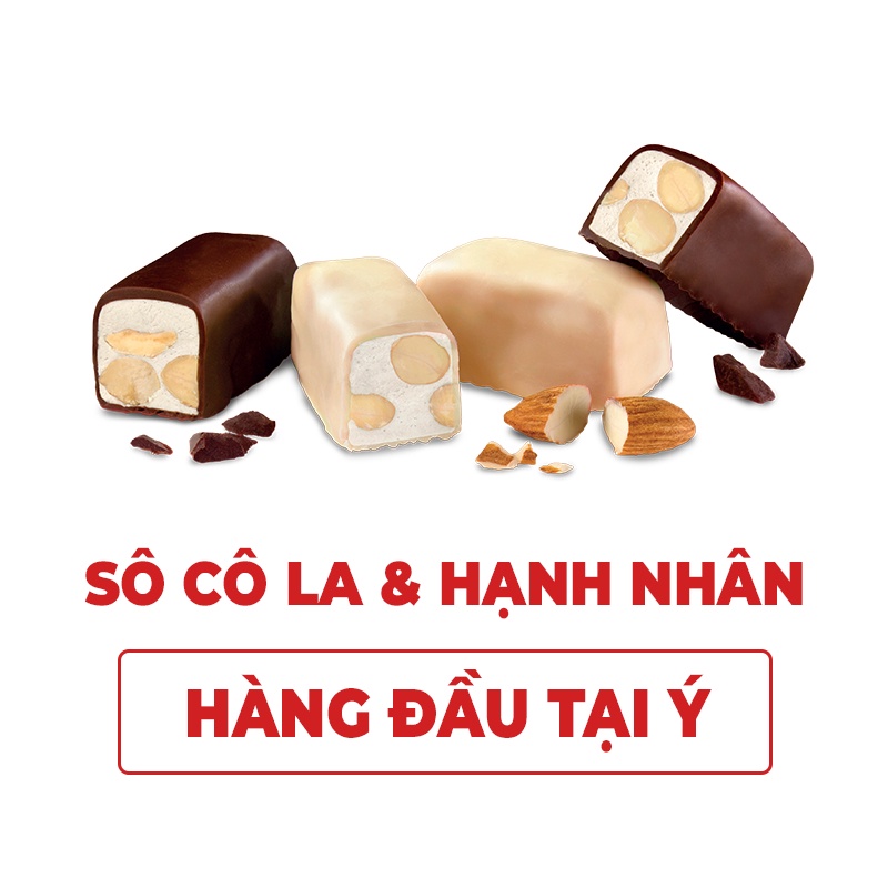 Hộp sôcôla đen trắng nhân nougat Sperlari 350g Ý