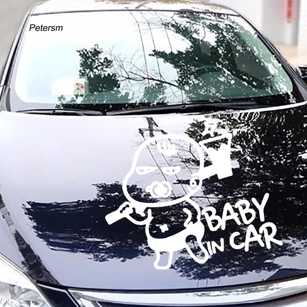 Decal dán trang trí xe hơi in chữ Baby In Car