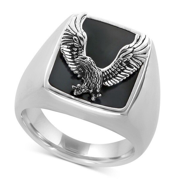 Personality Stainless Steel Eagle Ring Motorcycle Party Men's Rings Hip Hop Powerful Eagle Silver Rings Biker Ring Jewelry Size 7-14
