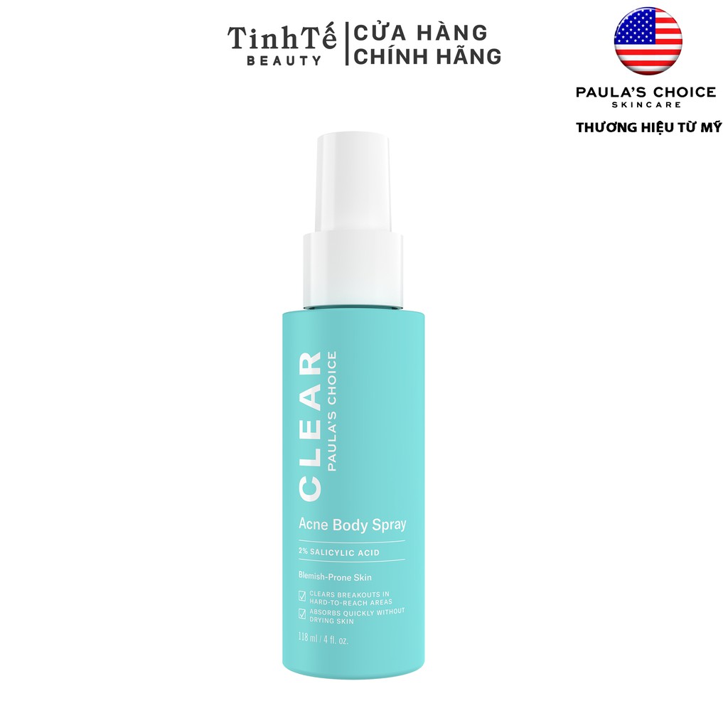 Xịt ngừa mụn Paula's Choice CLEAR ACNE BODY SPRAY 118ml