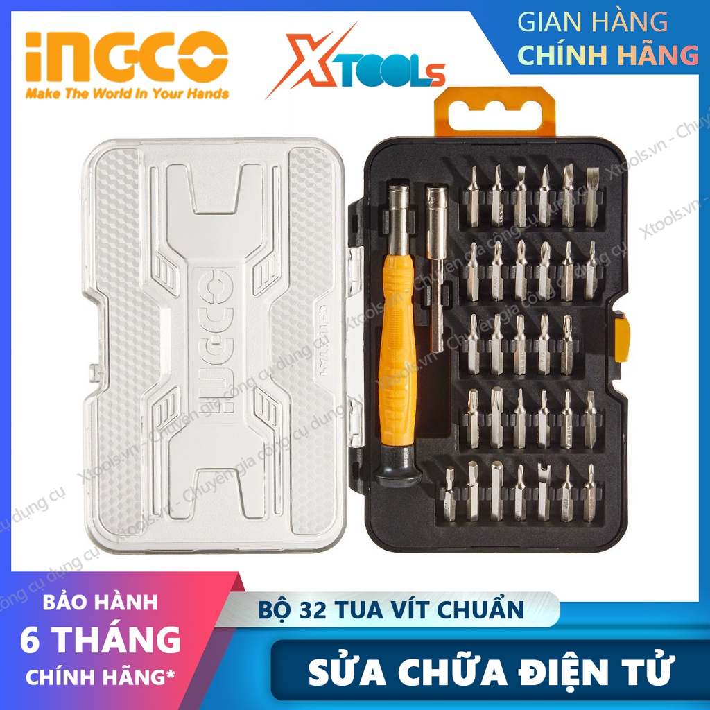 Bộ tua vít đa năng sửa chữa điện tử INGCO HKSDB0328 có nam châm vĩnh cửu sửa điện thoại máy tính tháo mở đồ điện tử