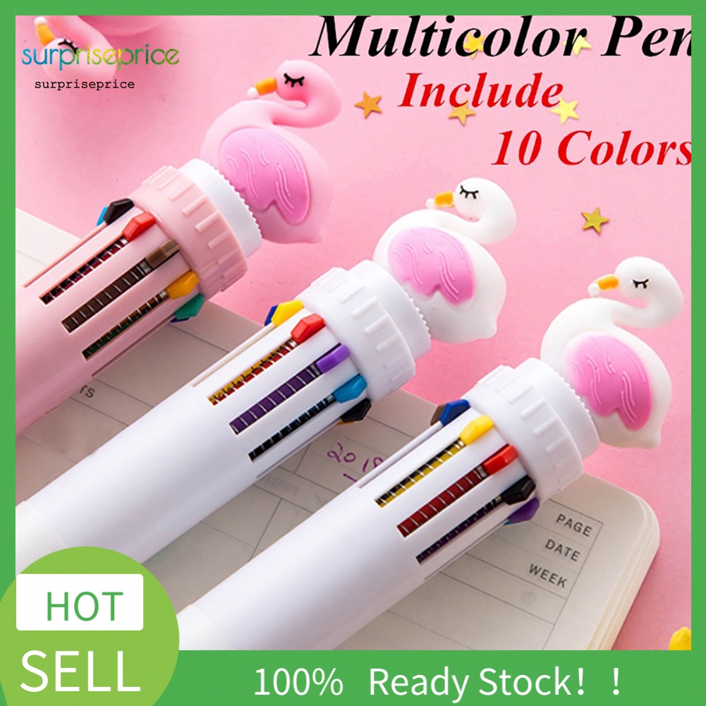 Bút Bi Hình Chim Hồng Hạc 3D 0.5mm 10 Trong 1