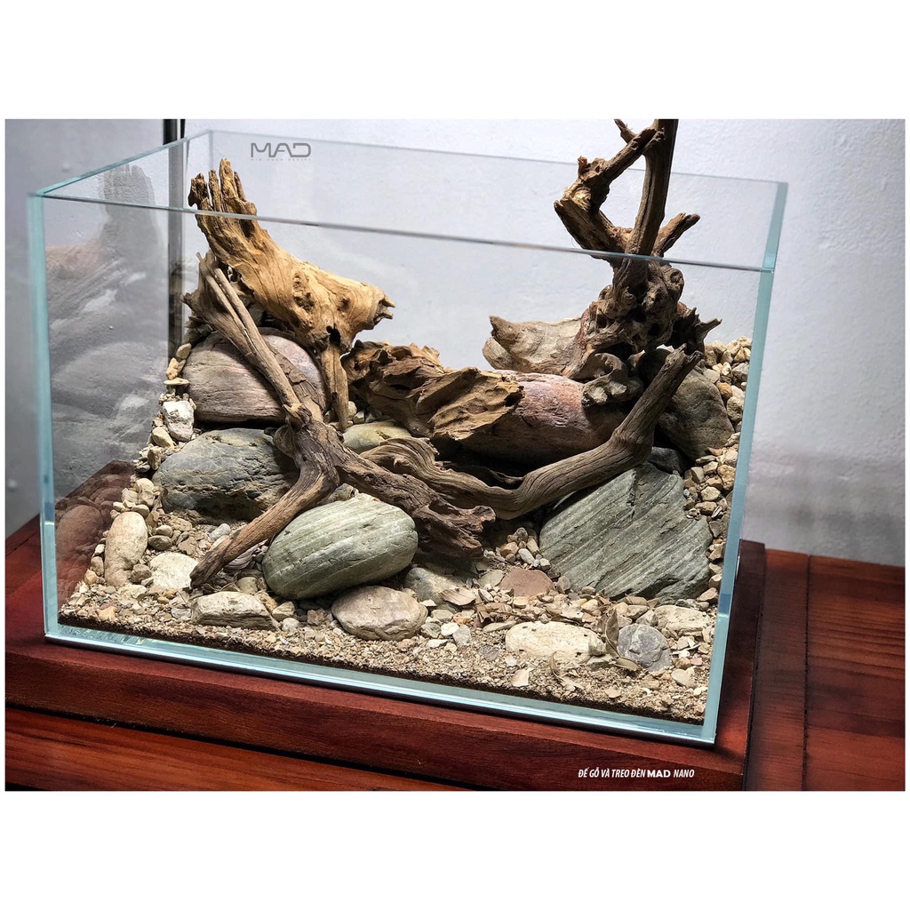 Phụ kiện thủy sinh Combo đế gỗ & treo đèn MAD hồ shallow nano
