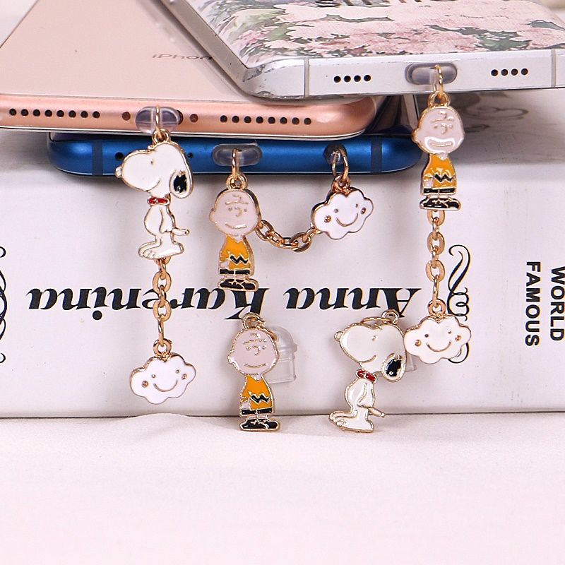 Nút Cắm Cổng Sạc type-c Chống Bụi Hình Snoopy Charlie Cho Điện Thoại Di Động Android Huawei