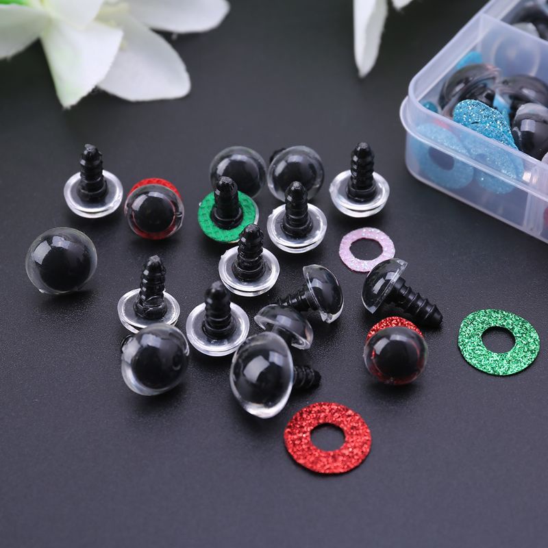 Bộ 150 Mắt Nhựa Tròn Nhỏ 14mm Kèm Vòng Đệm Cho Gấu Bông