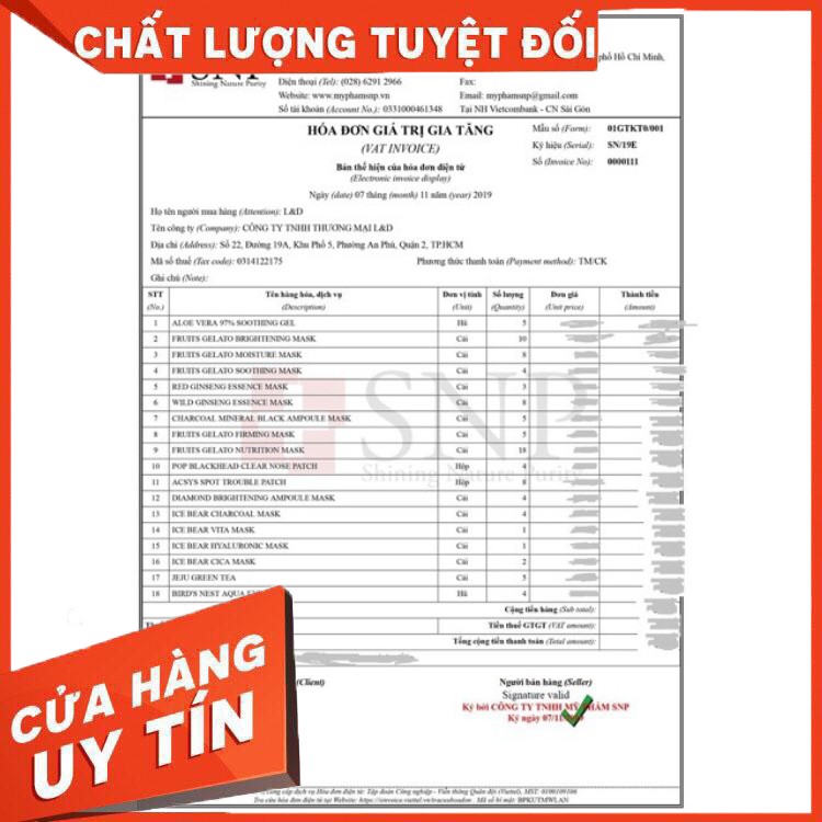Mặt Nạ Cao Cấp SNP Tinh Chất Vàng, Kim Cương, Yến Chống Nhăn, D.Ẩm- Trắng, Phục Hồi, Se Khít Chân Lông 25ml