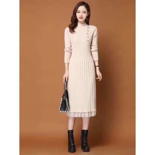 Váy len suông chân ren Cao cấp