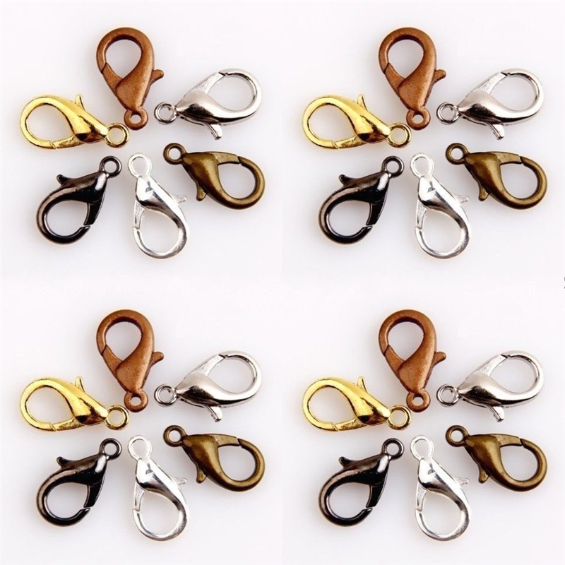 Set 20 Móc Hợp Kim 6x10mm/7x12mm 4 Màu Tự Làm Trang Sức Vòng Cổ