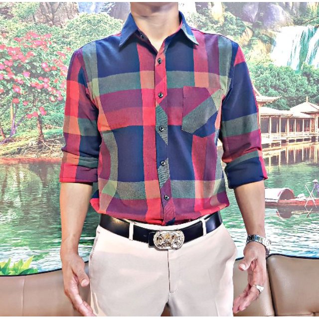 Sơ Mi Nam Hàn Quốc Sọc Caro Cao Cấp Chất Cotton Cực Mát | BigBuy360 - bigbuy360.vn