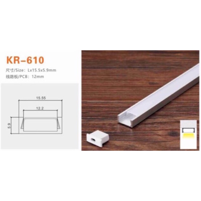 BỘ NHÔM ĐỊNH HÌNH DÙNG CHO ĐÈN LED DÀI 1 MÉT