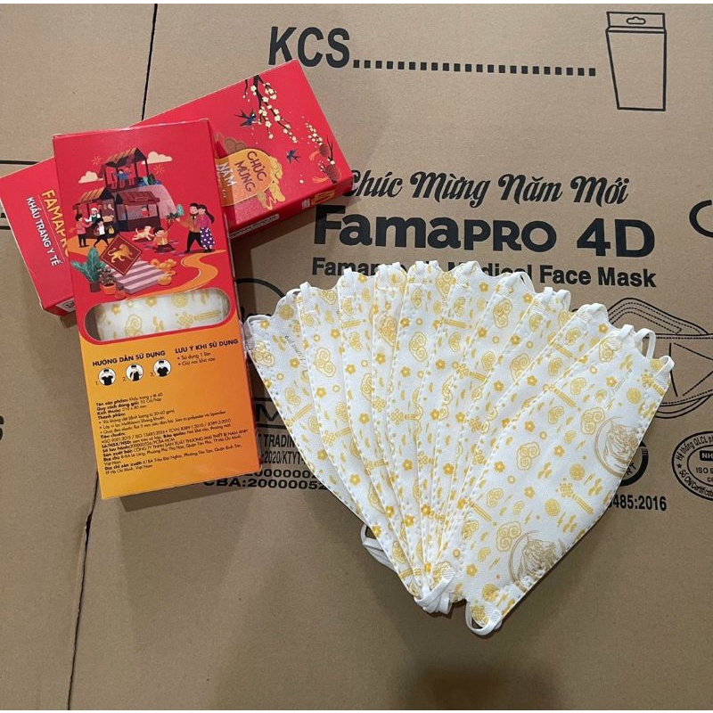 Khẩu Trang Y Tế 4D - KF94 Nam Anh [ Khẩu trang y tế 4D - KF94 Famapro] - Hàng Chính Hãng
