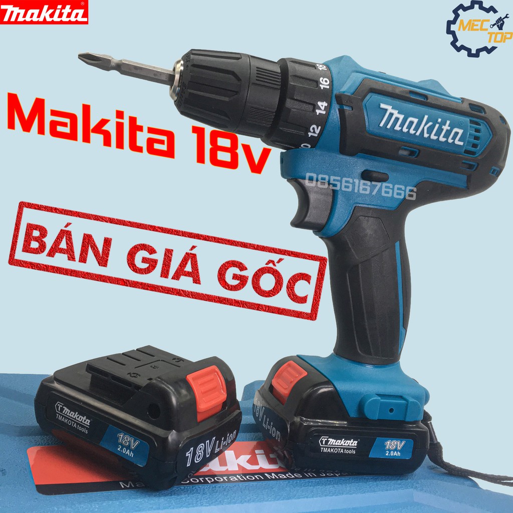 Máy Khoan Pin Maktia 18V, Khoan Pin Bắt Vít 2 PIN, Tặng Mũi Khoan