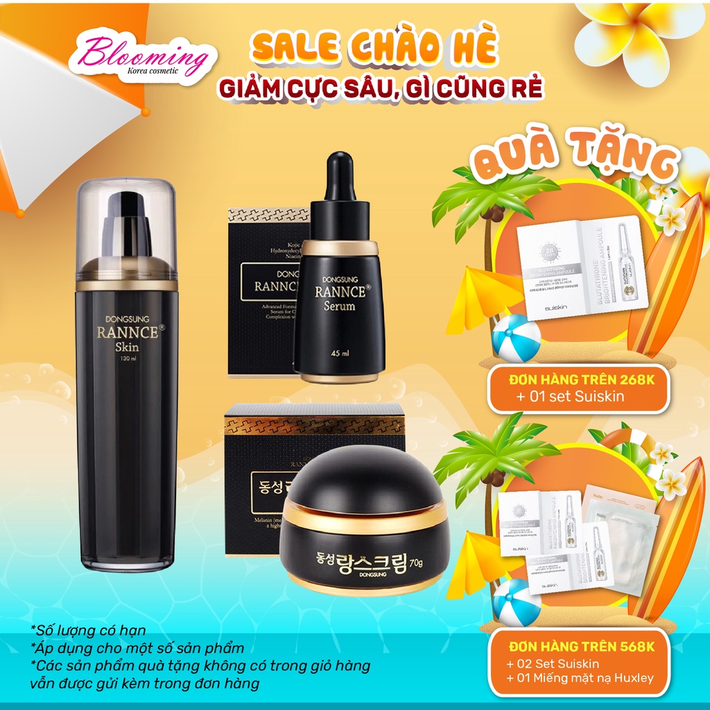 Bộ ba hỗ trợ cải thiện dưỡng ẩm, giảm thâm nám, tàn nhang và mờ thâm cao cấp Dongsung Skin + Serum + Cream BLOOMING