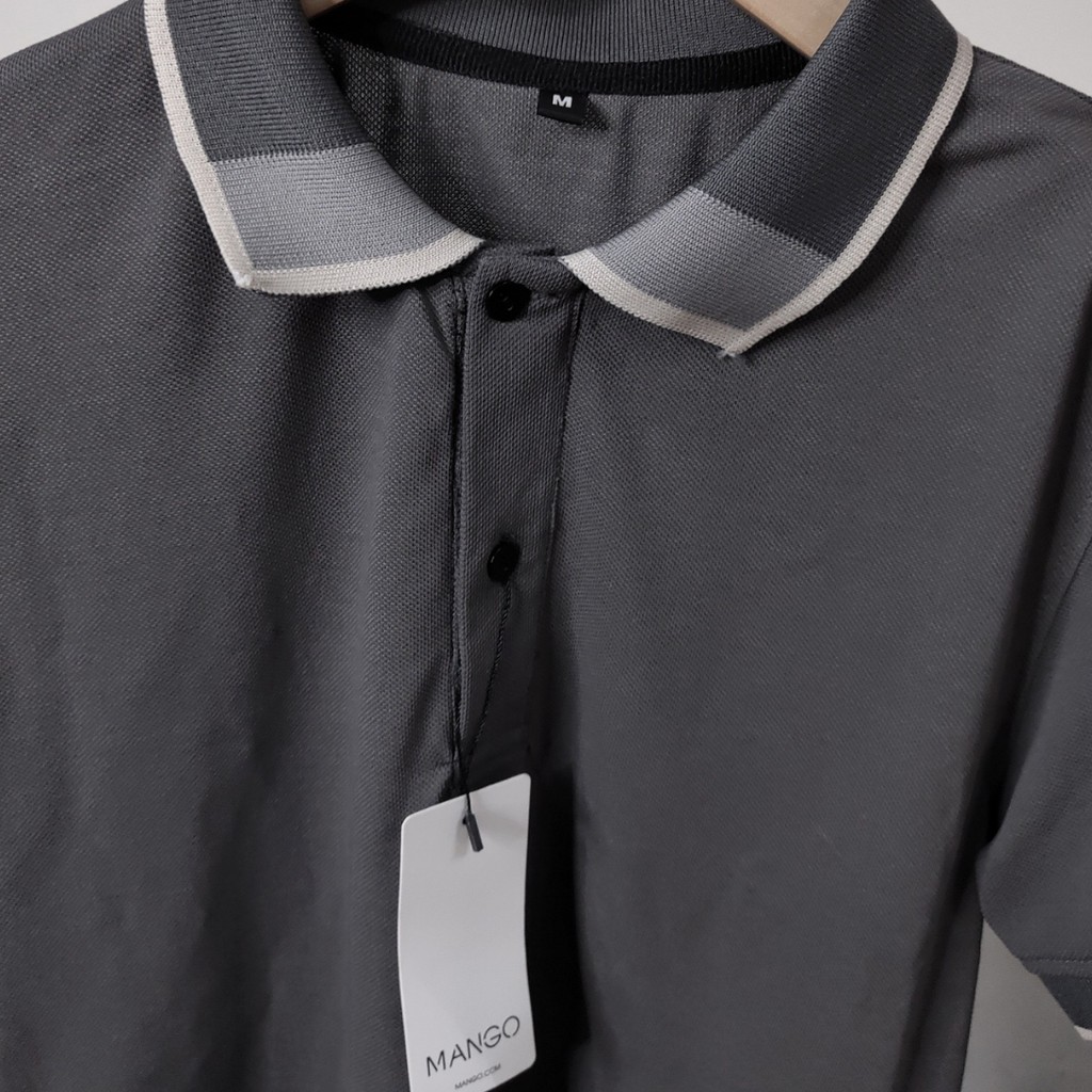Áo Polo nam cổ bẻ phối cổ vải cá sấu xuất xịn,chuẩn form,sang trọng-lịch lãm  P3 GHI | BigBuy360 - bigbuy360.vn