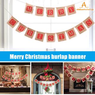 Dây cờ in chữ Merry Christmas dùng để trang trí Giáng Sinh