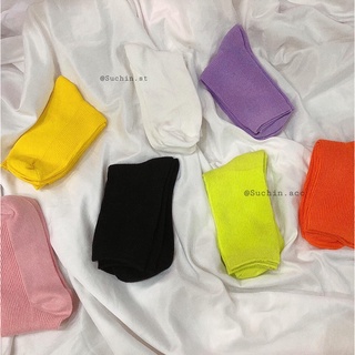 [Mã SKAMLTSM9 giảm 10% đơn 99K] Tất gân trơn T0027 Suchin