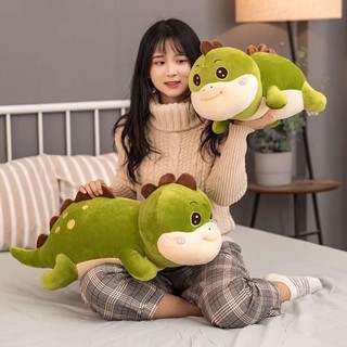 Gối ngủ văn phòng, gấu bông, thú nhồi bông hình thú 3 in1 mẫu khủng long xanh đáng yêu
