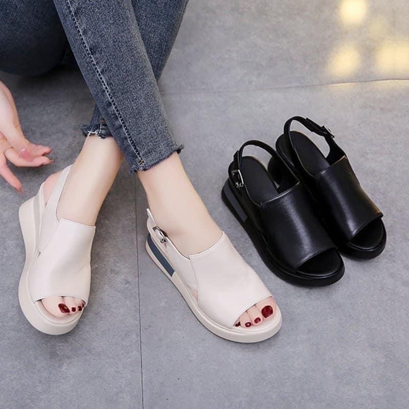 Dép sandal xuồng quai cao gót siêu xinh nhẹ đi êm chân nhẹ nhàng lịch lãm hot 2022
