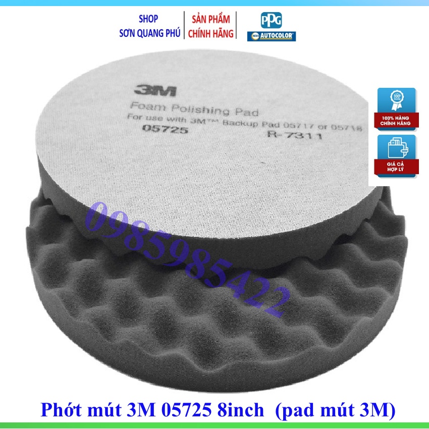 Phớt mút đánh bóng 3M 05725 dạng sóng bước 2 đĩa xốp đánh bóng 3M 05725 3M 8inch 22cm pad xốp SONQUANGPHU8856