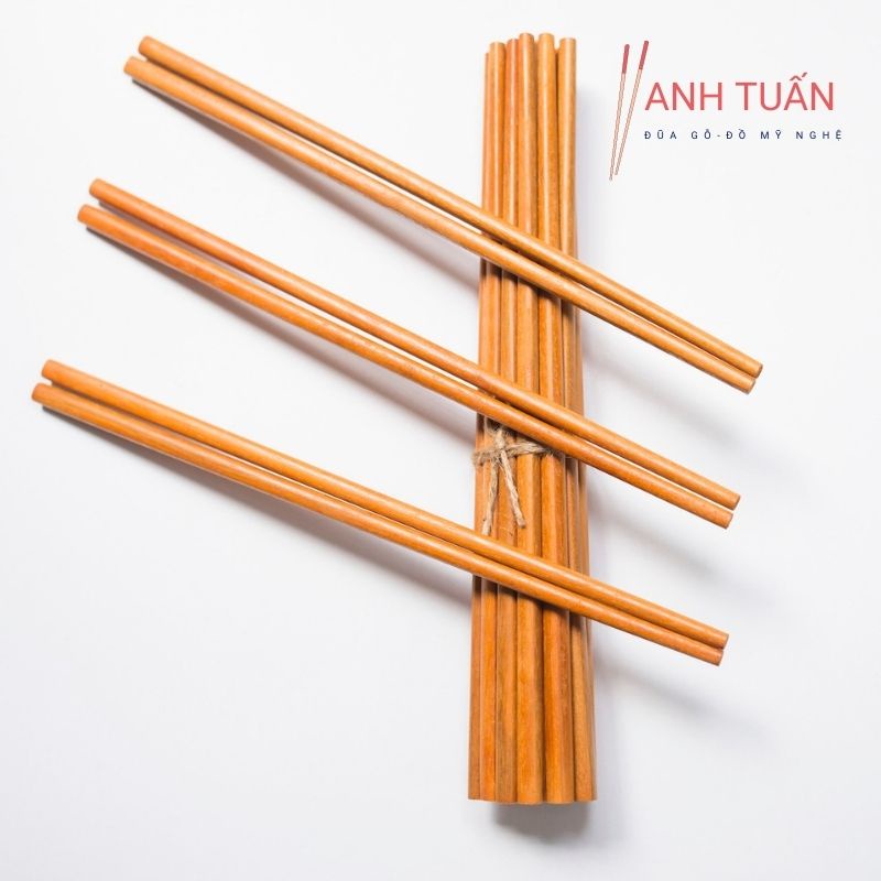 Bộ 30 đôi đũa gỗ CÀ CHÍ tự nhiên không cong vênh chống trơn tuột