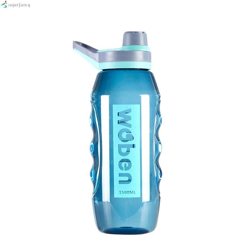 Large Capacity Sports Water Bottle 34/50oz Wide Mouth Portable Big Bottle Leakproof Travel Mugs With Scale Strap