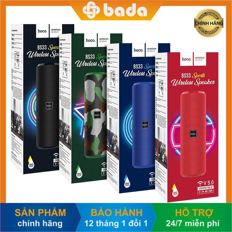 [Bada Shops] Loa mini không dây di động bluetooth v5.0 HOCO BS33 Sport âm thanh vòng 360 độ - hàng chính hãng