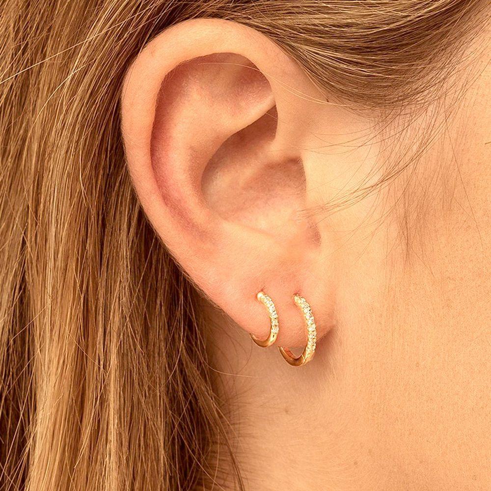 Khuyên Tai Hai Lớp Hình Hoa Hồng|Khuyên Tai Leo Núi Nhiều Màu Sắc Quyến Rũ Cho Nam Và Nữ