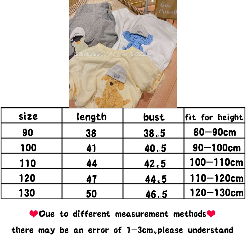 Áo Thun Tay Ngắn Dáng Rộng In Hoạt Hình Kiểu Hàn Quốc Thời Trang Mùa Hè Cho Bé Trai