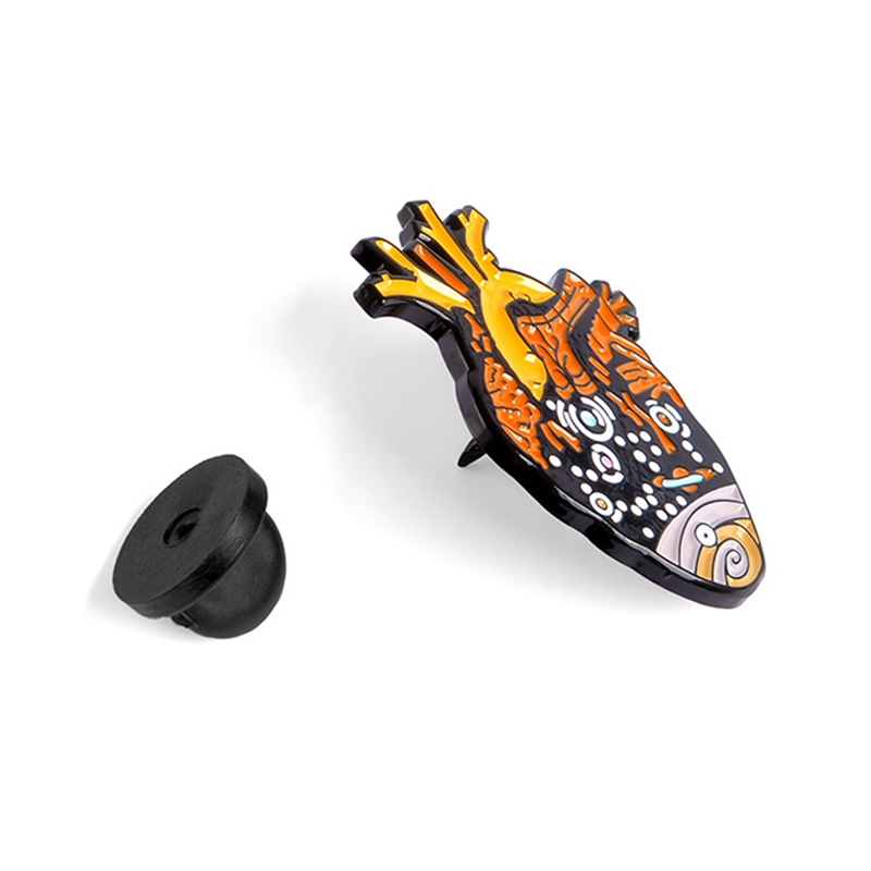 Art Organ Heart Enamel Pin Metal Planet Brooches Bag Clothes Badge Lssed