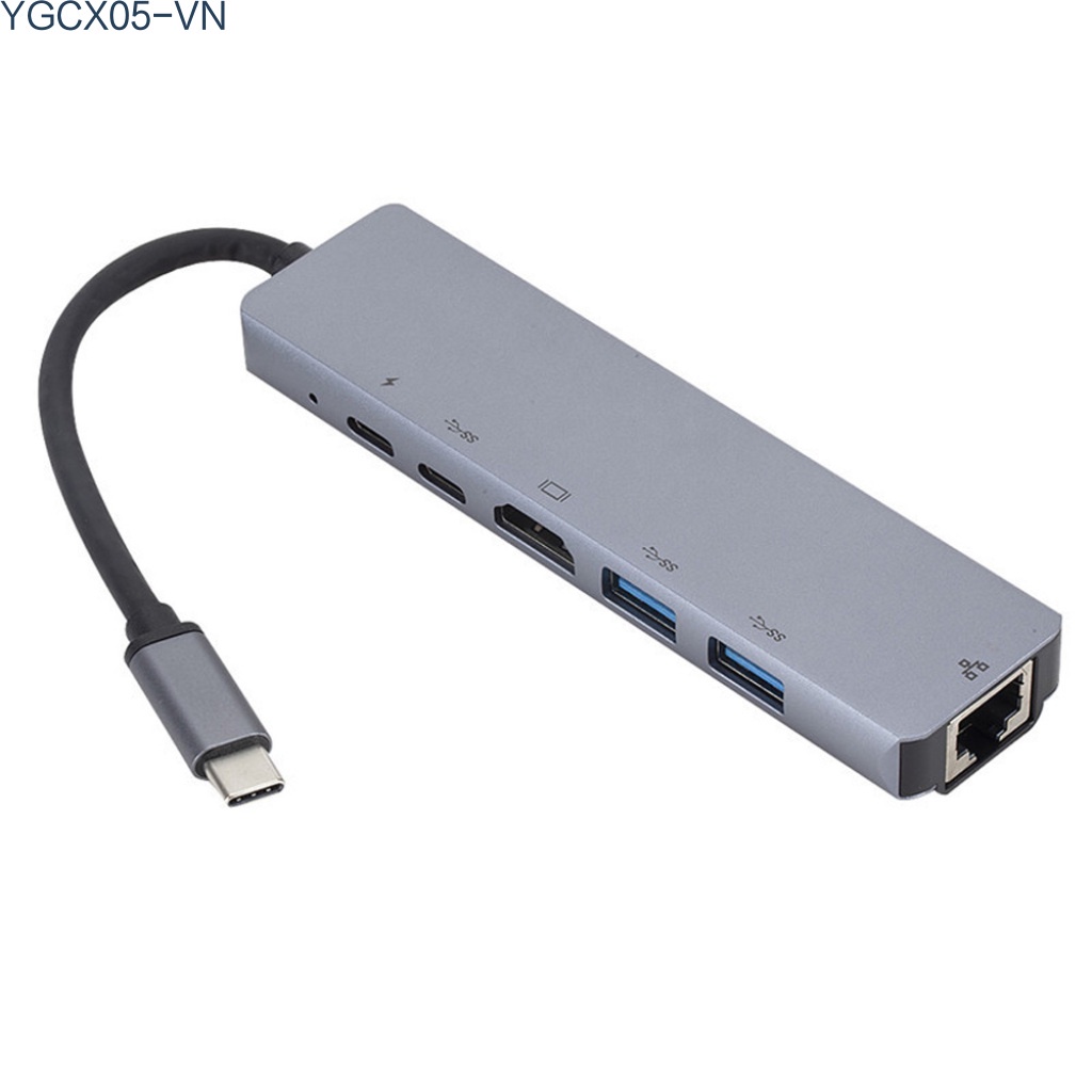 Bộ Chuyển Đổi Hub Usb C 6 Trong 1 Với Đầu Ra 4k Hdmi-Compatible 2 Usb 3.0 | BigBuy360 - bigbuy360.vn