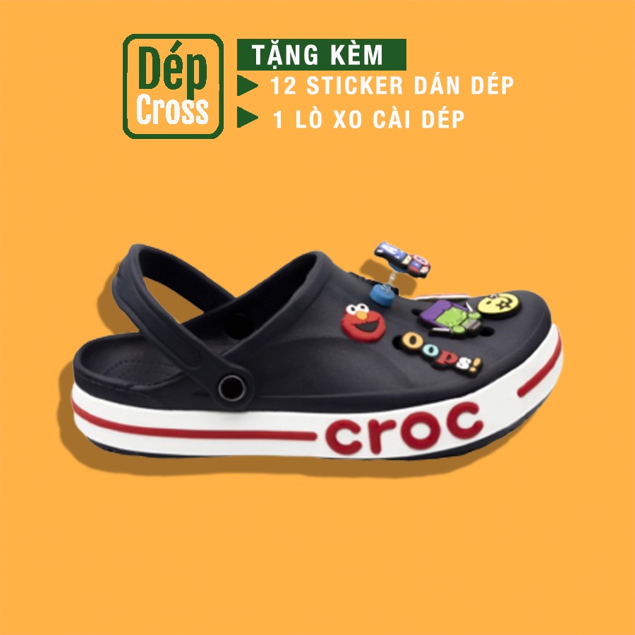 Dép Cross đế bánh mì bay xanh than đỏ cross tặng thêm 12 sticker cross