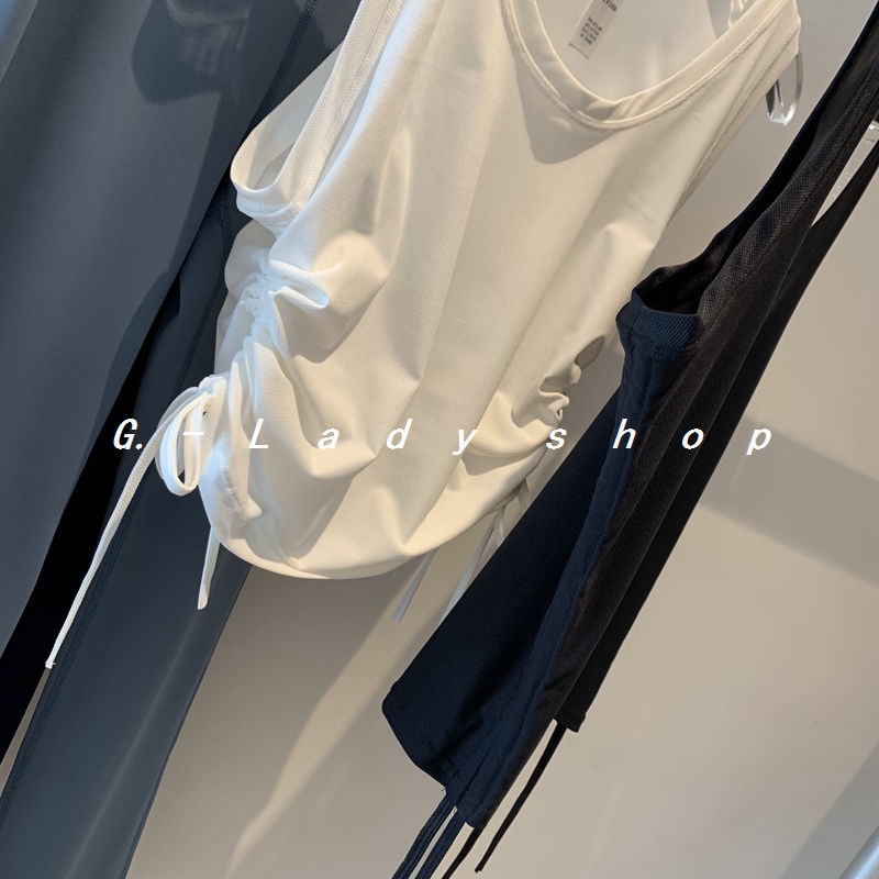 Áo Tank Top Sát Nách Dây Rút Thời Trang Mùa Hè Năng Động