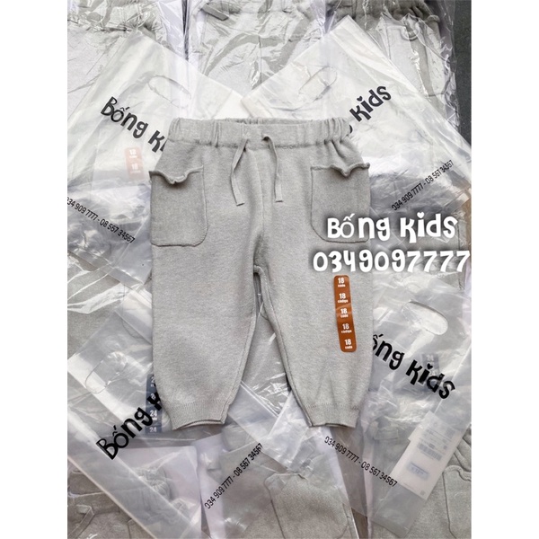 Quần Joggers Len Bé Gái Túi Viền Sóng Ghi ZR