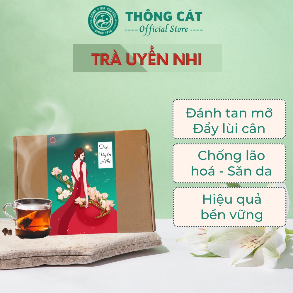 Trà giảm mỡ bụng, Trà Uyển Nhi giúp giảm mỡ đùi, lợi sữa, giảm mụn, đẹp da, chống lão hóa - Trà Giảm Cân THÔNG CÁT HCM