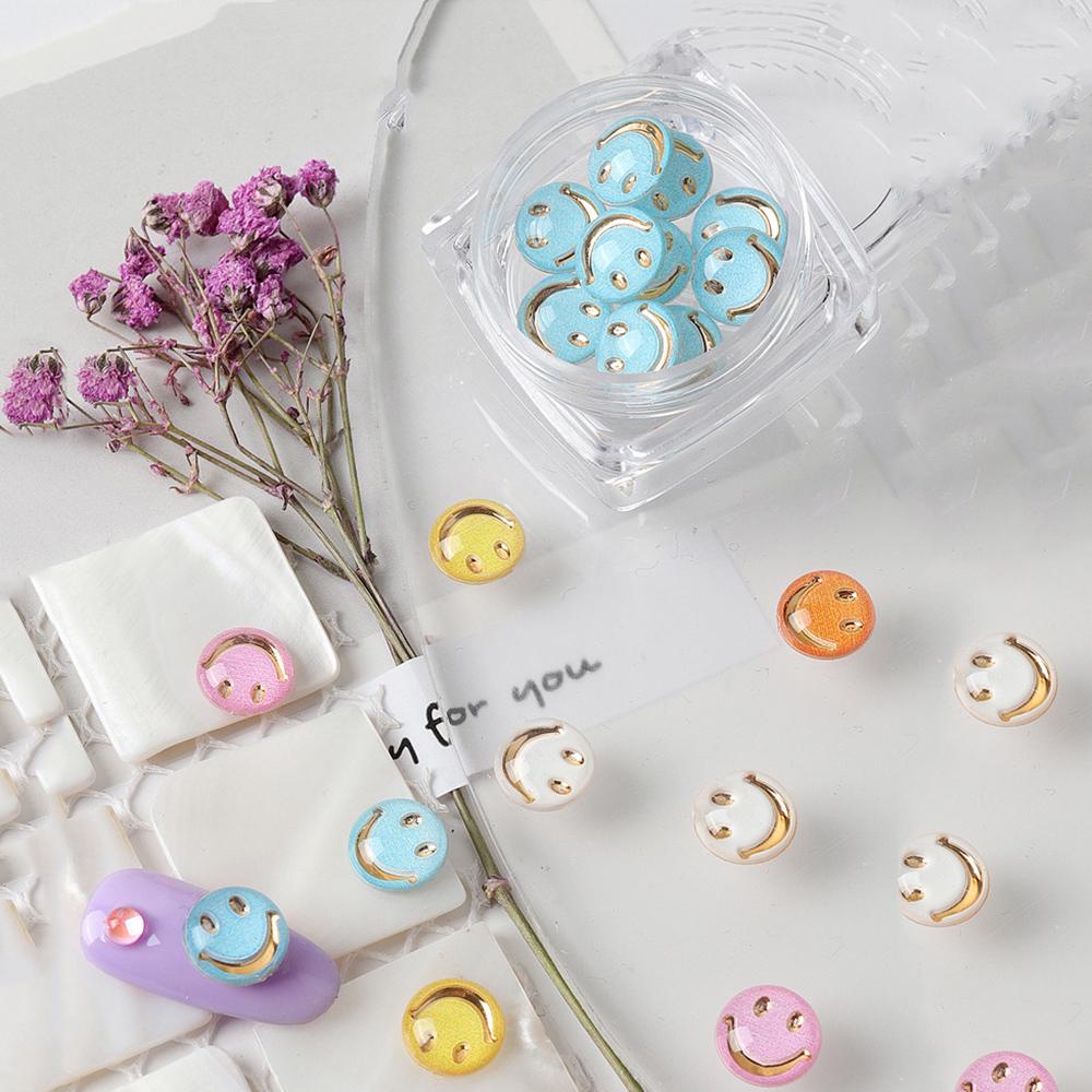 Trang Sức Móng Tay Hình Mặt Cười Mùa Xuân Hè|Phụ Kiện Trang Trí Móng Tay Họa Tiết Hoạt Hình Dễ Thương DIY