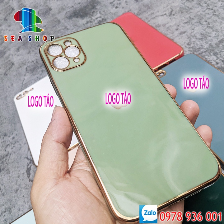 Ốp lưng iPhone viền vuông cho 6s Plus,7 Plus,8 Plus,XS Max,11 Pro Max,12 Pro Max -Nhựa dẻo --VIỀN BÓNG-Chống sốc
