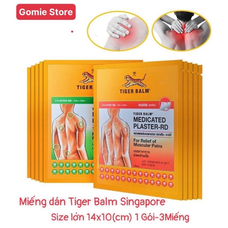 [ Singapore ] Cao Dán Con Hổ  Singapore- Tiger Balm Medicated Plaster-RD Warm & Cool & Back Patch