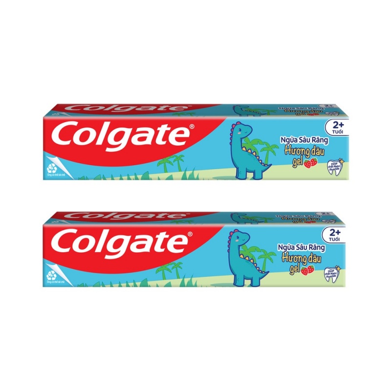 Bộ 2 kem đánh răng trẻ em khủng long hương dâu Colgate 40g